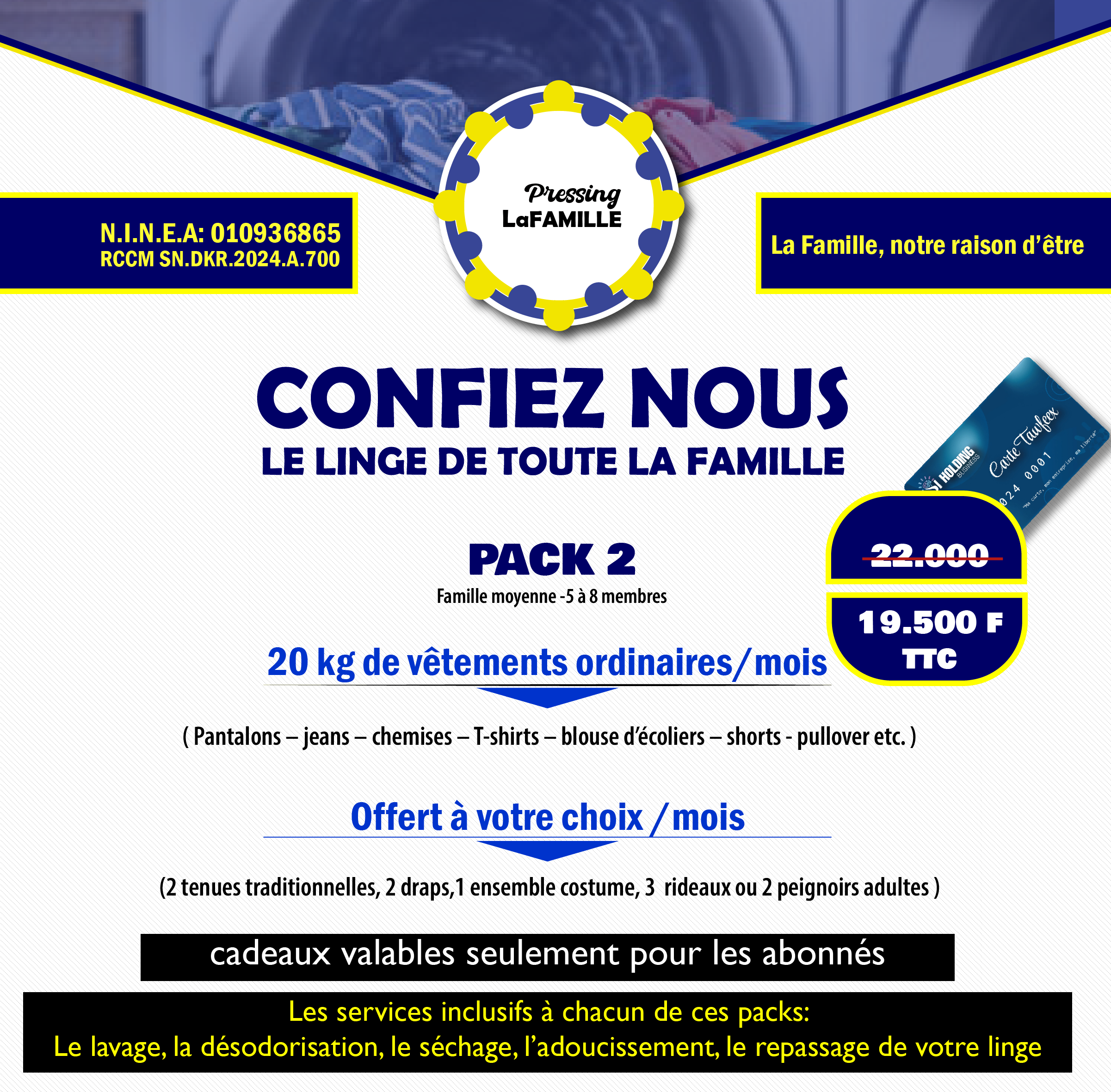 Services de pressing gros linge de famille Package 2