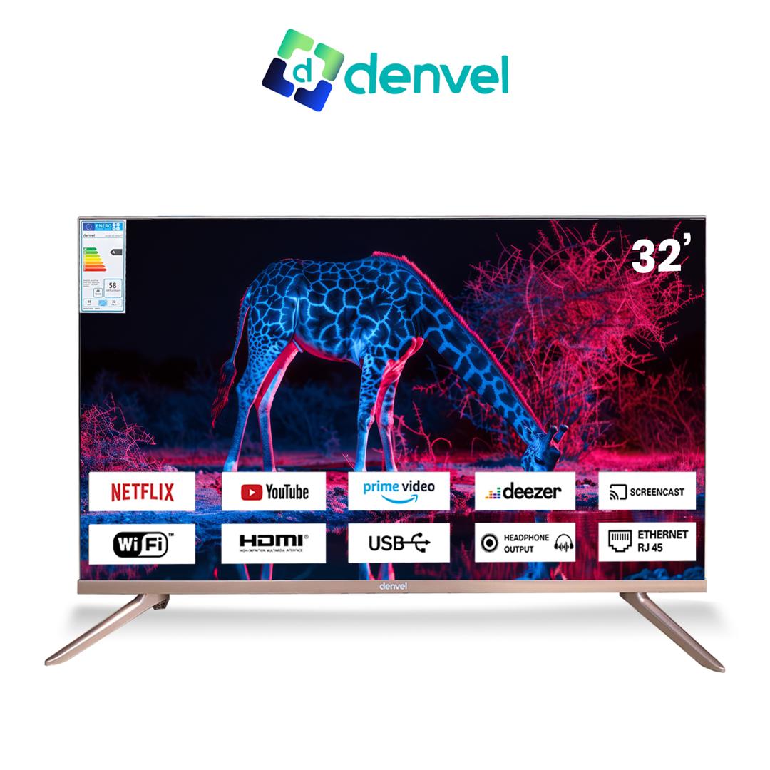 TÉLÉVISEUR DENVEL 32 SMART ANDROID HD 32 DEHDSMART 