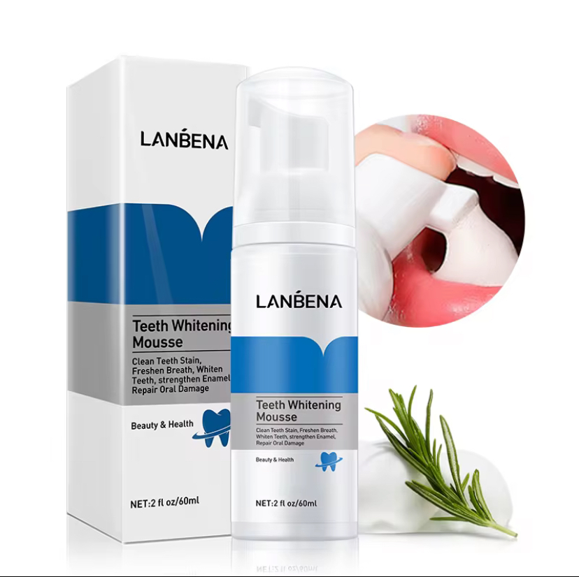 LANBENA - Mousse de blanchiment des dents, dentifrice, hygiène buccale, élimine les taches, Plaque dentaire, outil de nettoyage des dents, nouvelle Version
