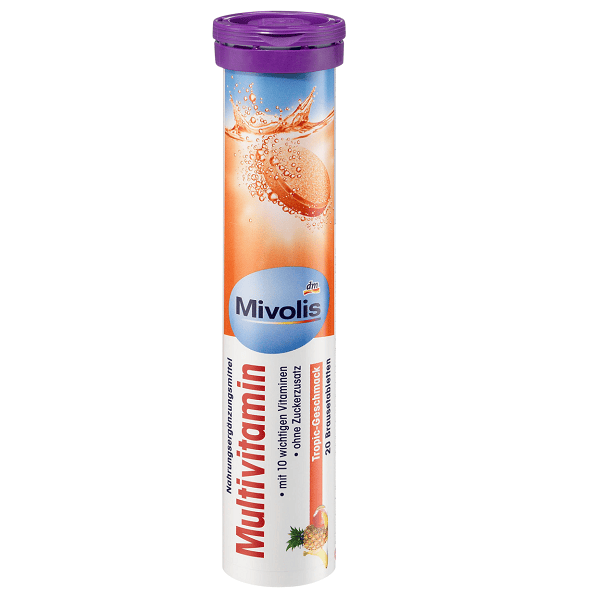 Mivolis Multivitamine  combinaison de 10 vitamines essentielles goût tropique 