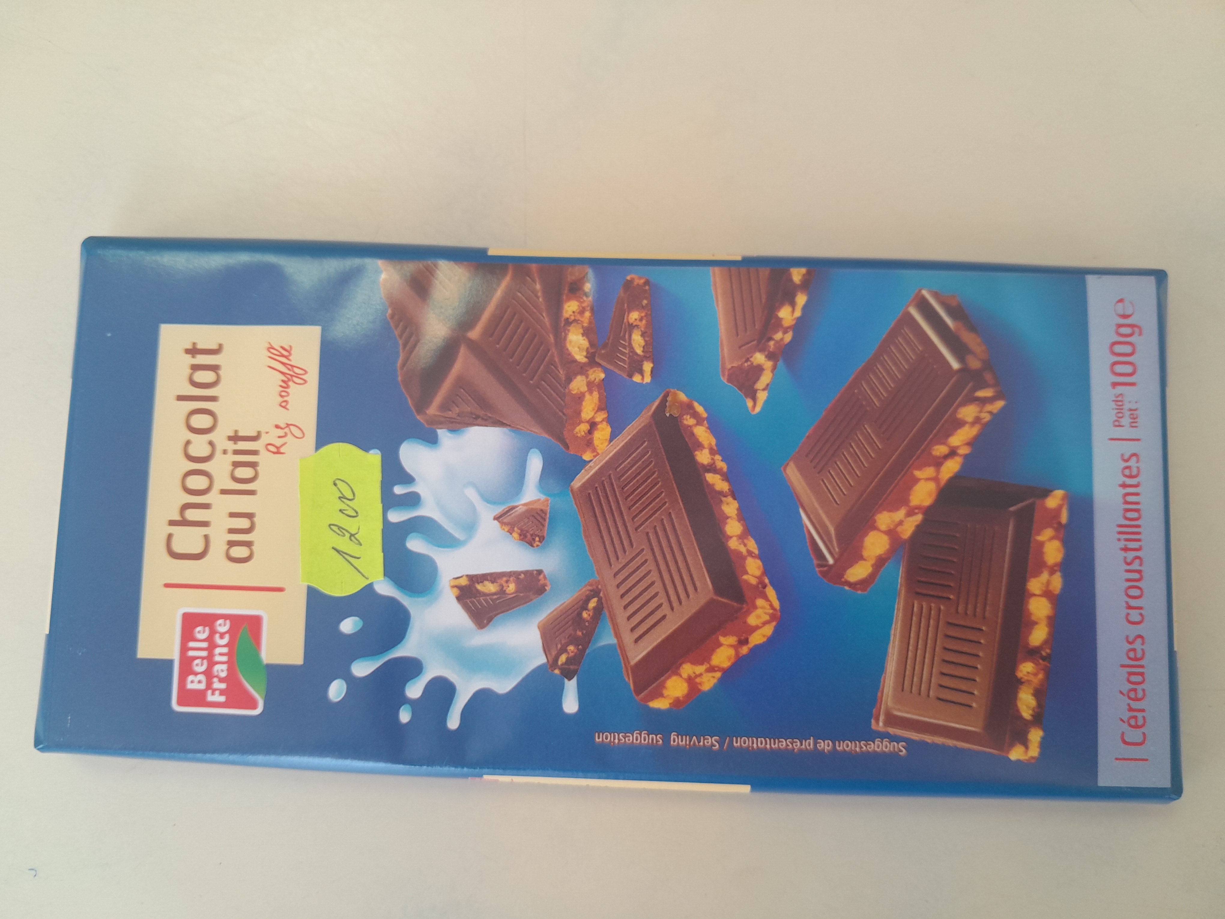 Chocolat au lait riz souffle