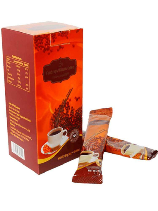 Café Cordyceps Militaris - Longrich - Boisson Décaféinée 100% Bio - 10 Sticks de 18 g